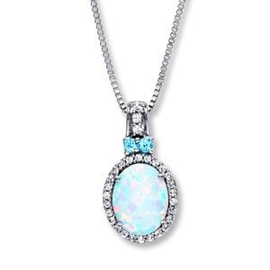 Kay Jewelers - Opal, Sapphire, & Topaz Necklace